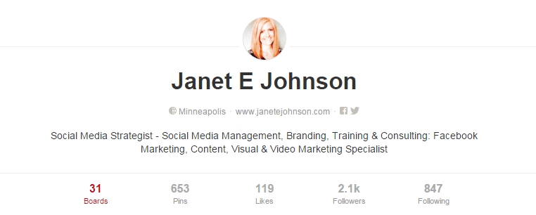 pinterest profile