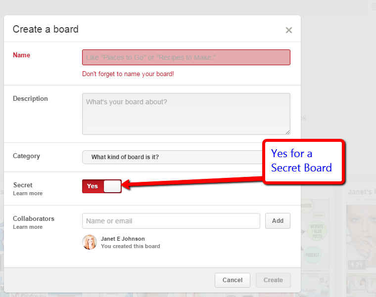 pinterest secret board