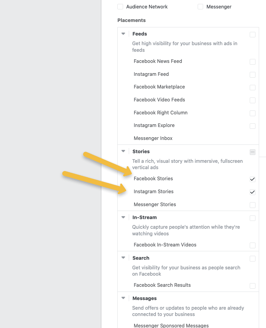 instagram stories placement